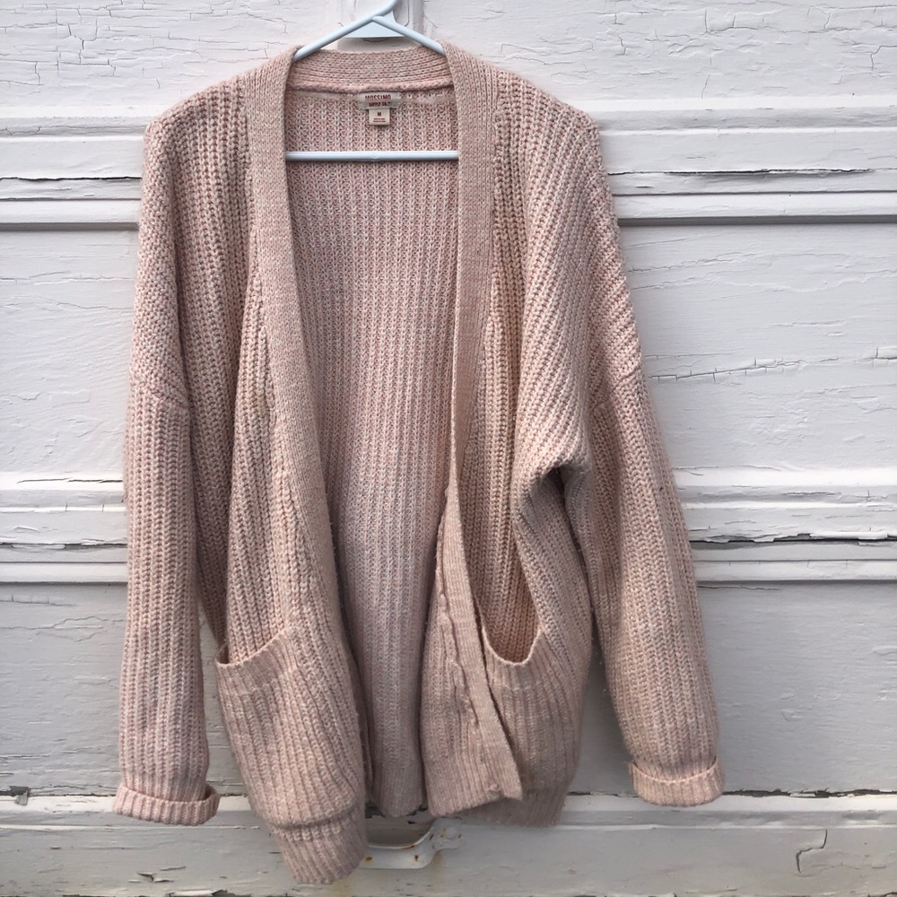 Light pink chunky sweater cardigan
